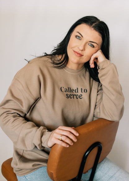 Called to Serve Pullover Sweatshirt in Latte