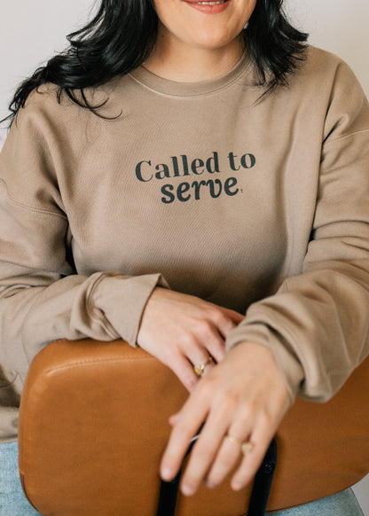 Called to Serve Pullover Sweatshirt in Latte