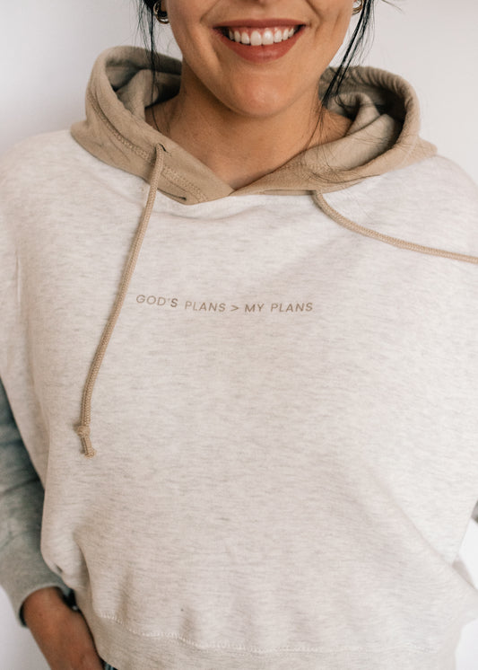 God's Plans > My Plans Colorblock Cropped Hoodie Sweatshirt