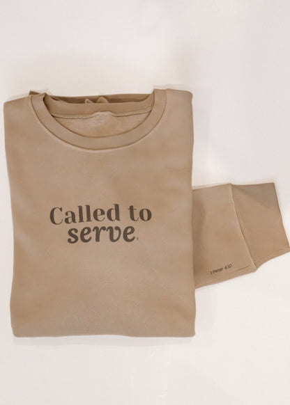 Called to Serve Pullover Sweatshirt in Latte